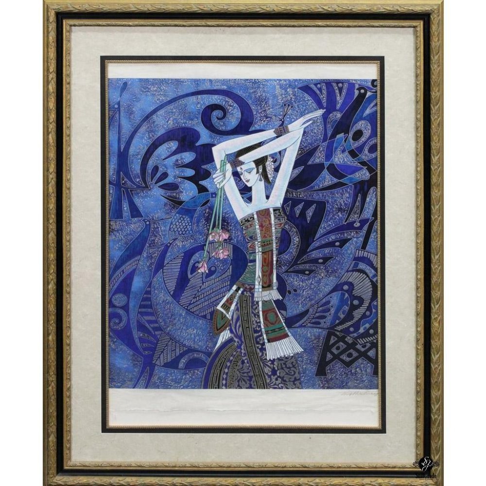 Ting Shao Kuang Peacock and Flowers Signed & Numbered limited edition Serigraph
